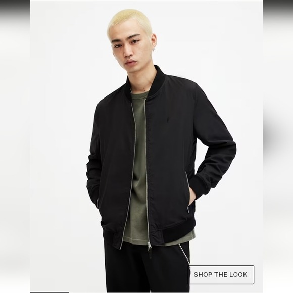 ALL SAINTS Bassett Ramskull Bomber Jacket XL Mens Grunge Designer Black New Flaw - Picture 6 of 16